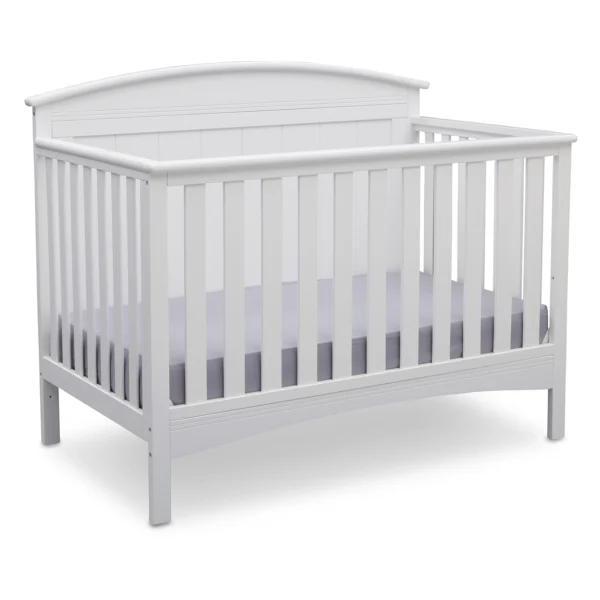 Serene White Convertible Baby Crib