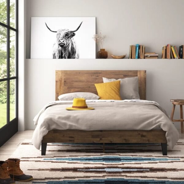 Modern Black Velvet Channel Tufted Platform Bed – Luxury King Size Bed Pakistan