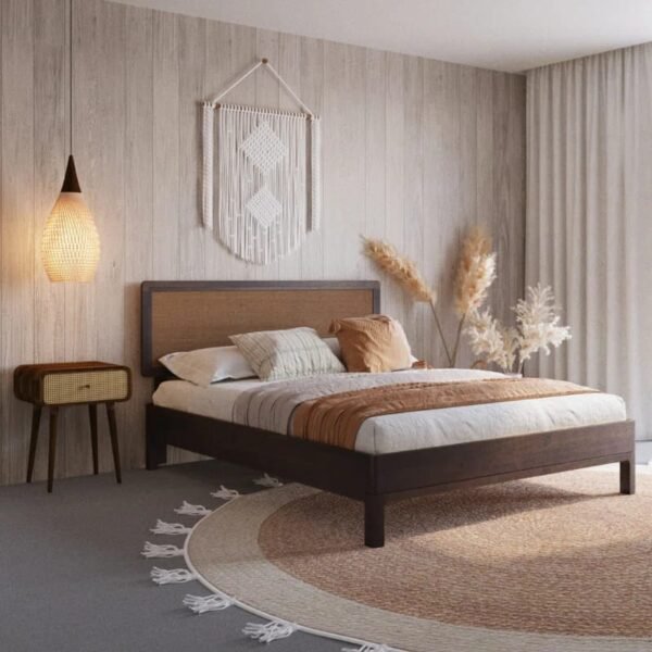 Luxury White Vertical Channel Upholstered Platform Bed – King Size