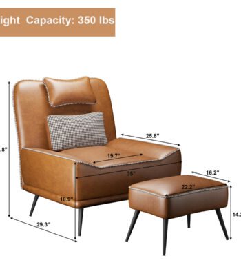 Minimalist Upholstered Chair – Beige Fabric