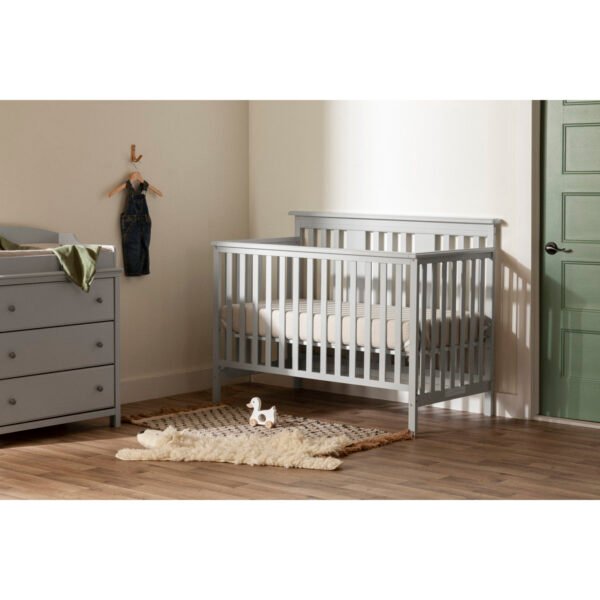 Modern Grey Crib for Toddlers – Converts to Bed by PakUnique