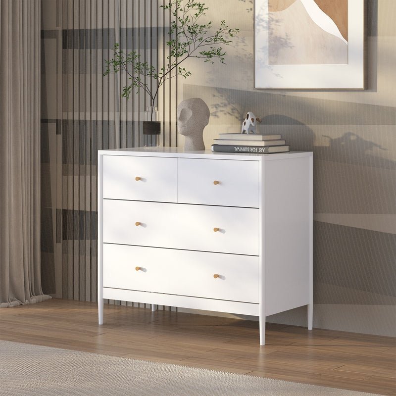 Wooden baby dresser cabinet in nursery