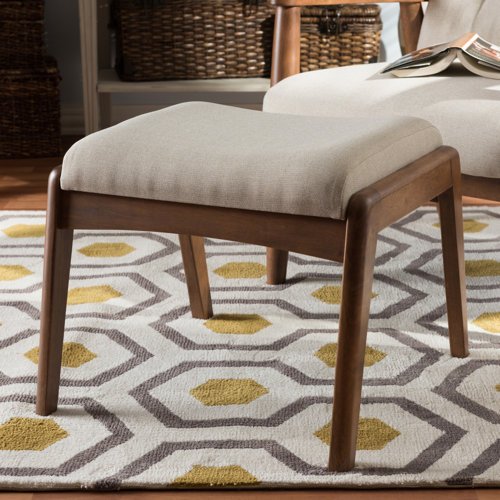 Mid-Century Beige Ottoman in Pakistani Living Room – PakUnique